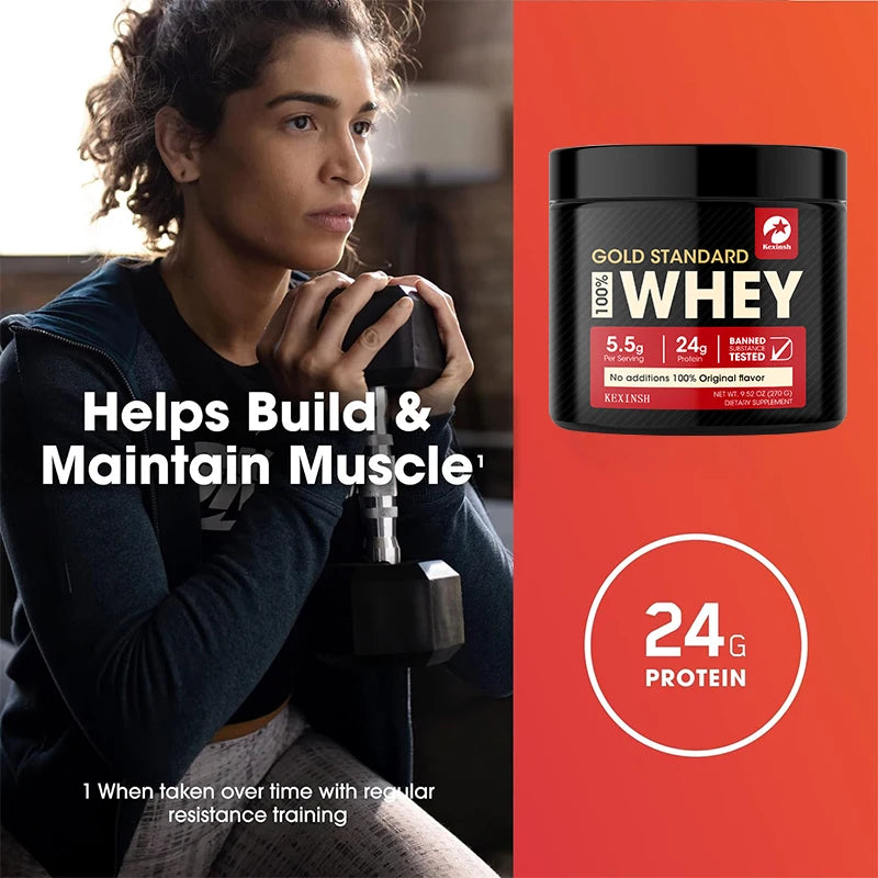 Kexinsh Protein Powder Gold Standard 100% Whey Protein Powder Enhance Muscle Gain & Recovery, Immune Support Health Care Product